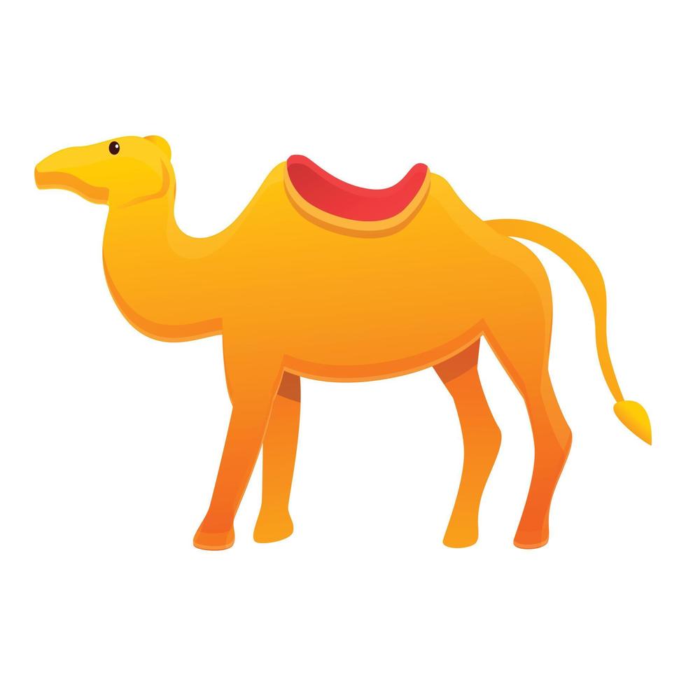 Egypt camel icon, cartoon style vector