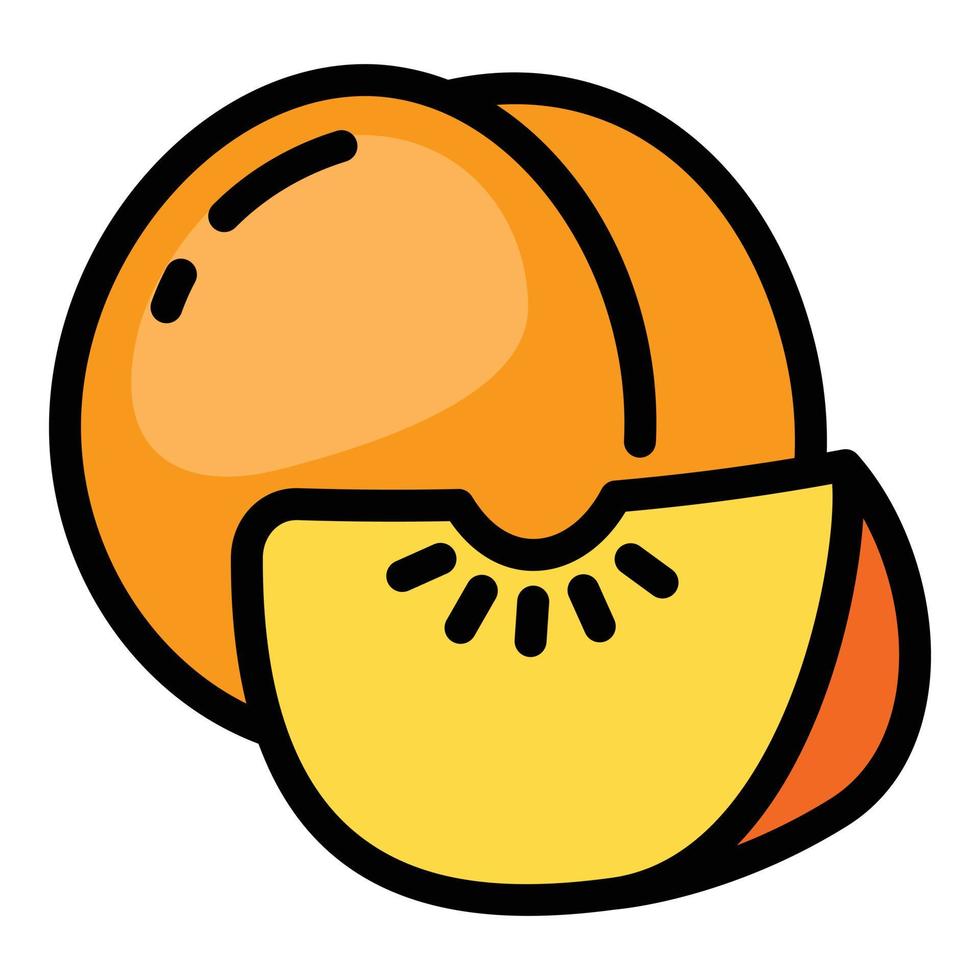 Peach icon, outline style vector