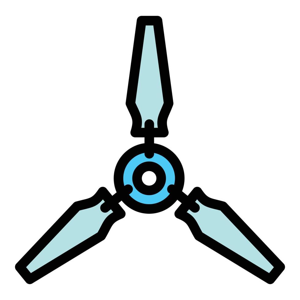 Copter propeller icon, outline style vector