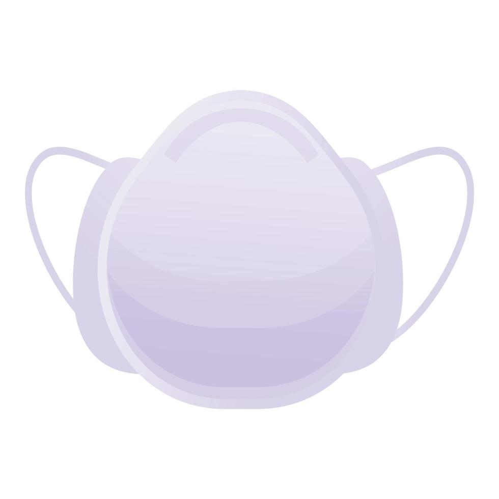 Care medical mask icon, cartoon style vector