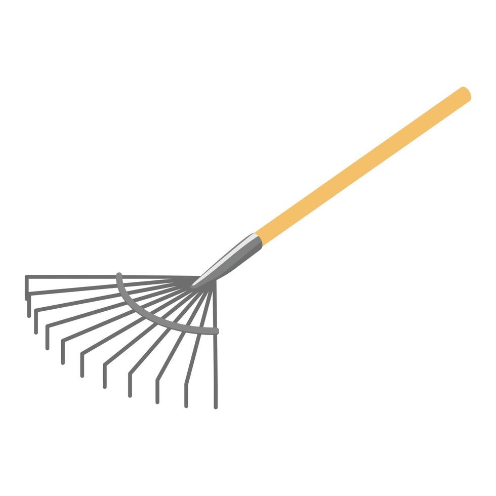 Leaf rake icon, isometric style vector