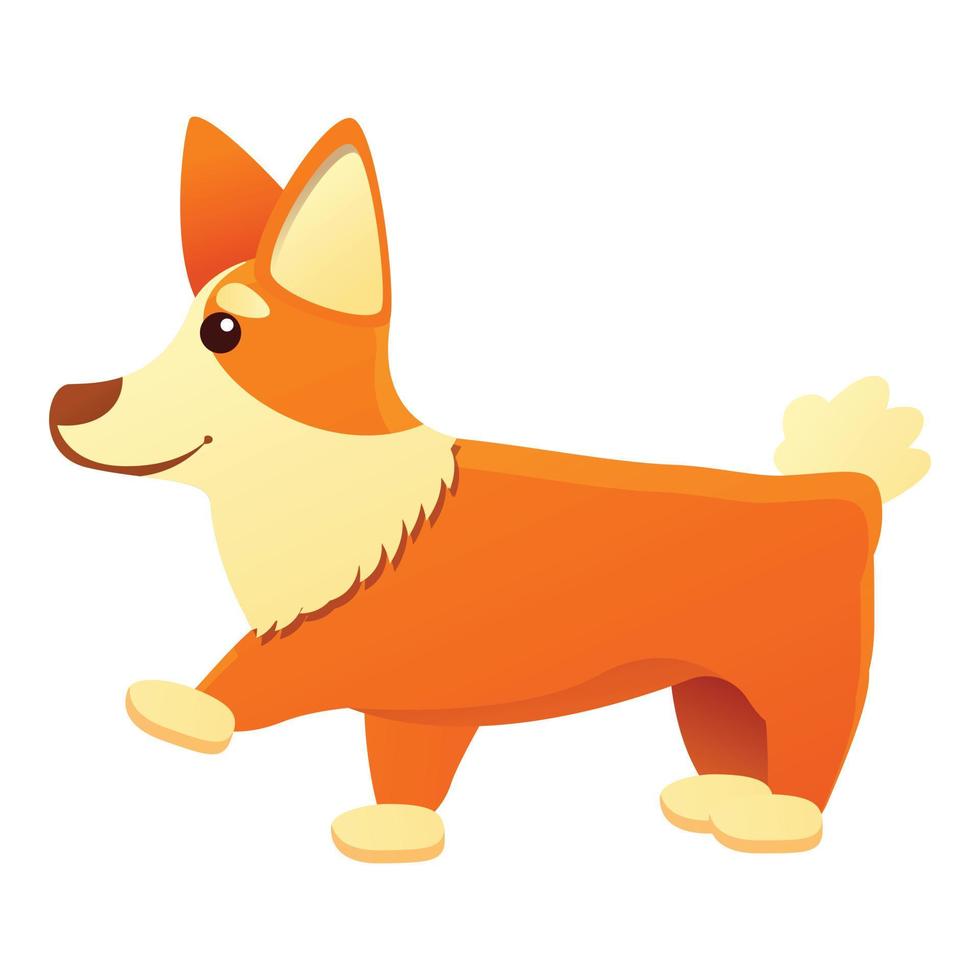 Joking corgi dog icon, cartoon style vector