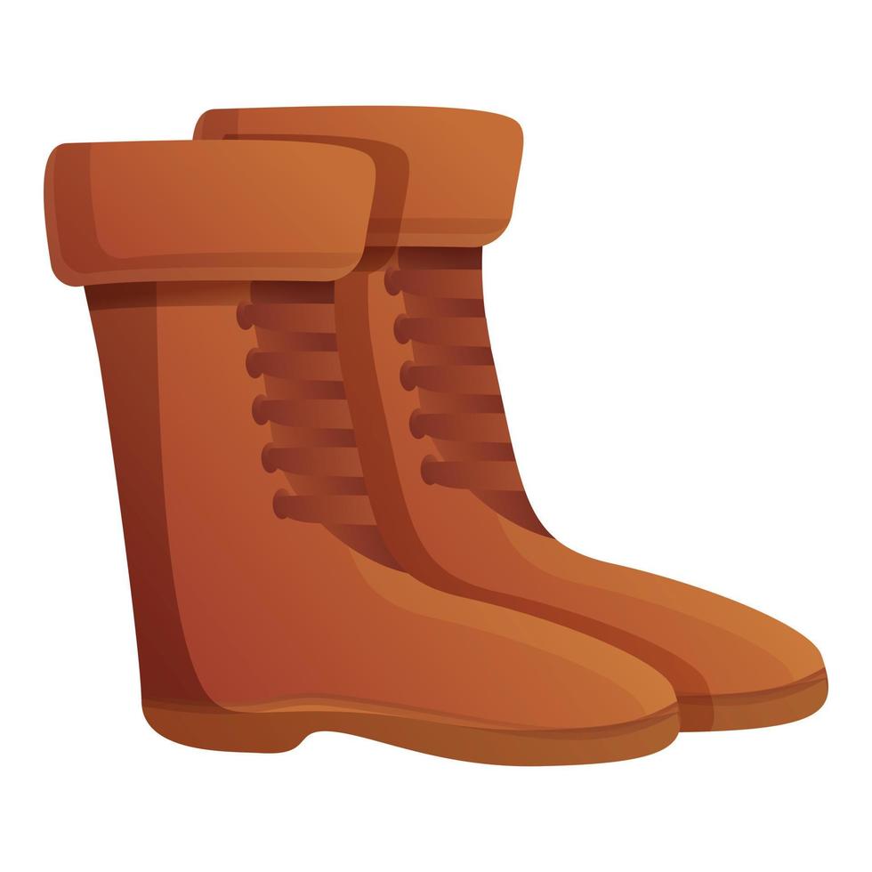 icono de botas de viaje safari, estilo de dibujos animados vector