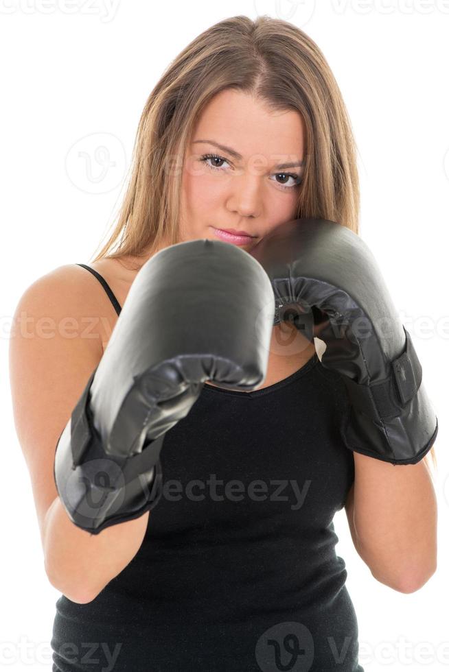 Woman boxer view photo