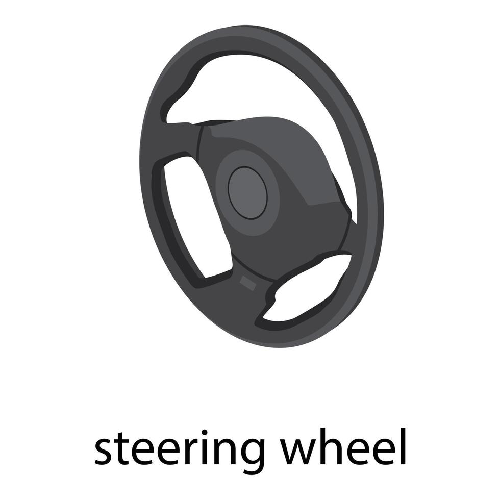 Steering wheel icon, isometric style vector
