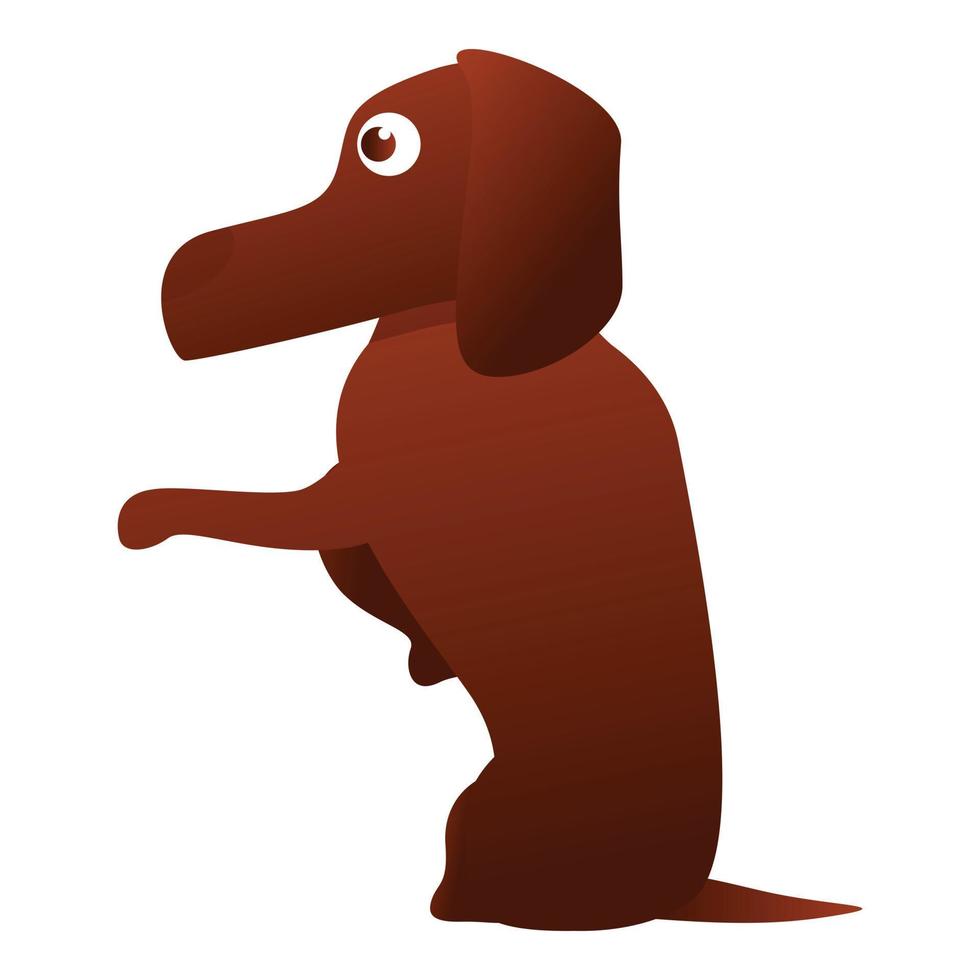 Dachshund icon, cartoon style vector