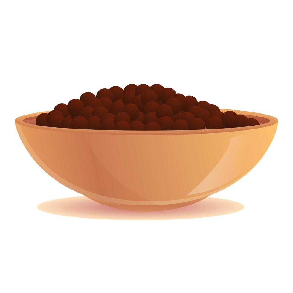 Round pepper icon, cartoon style vector