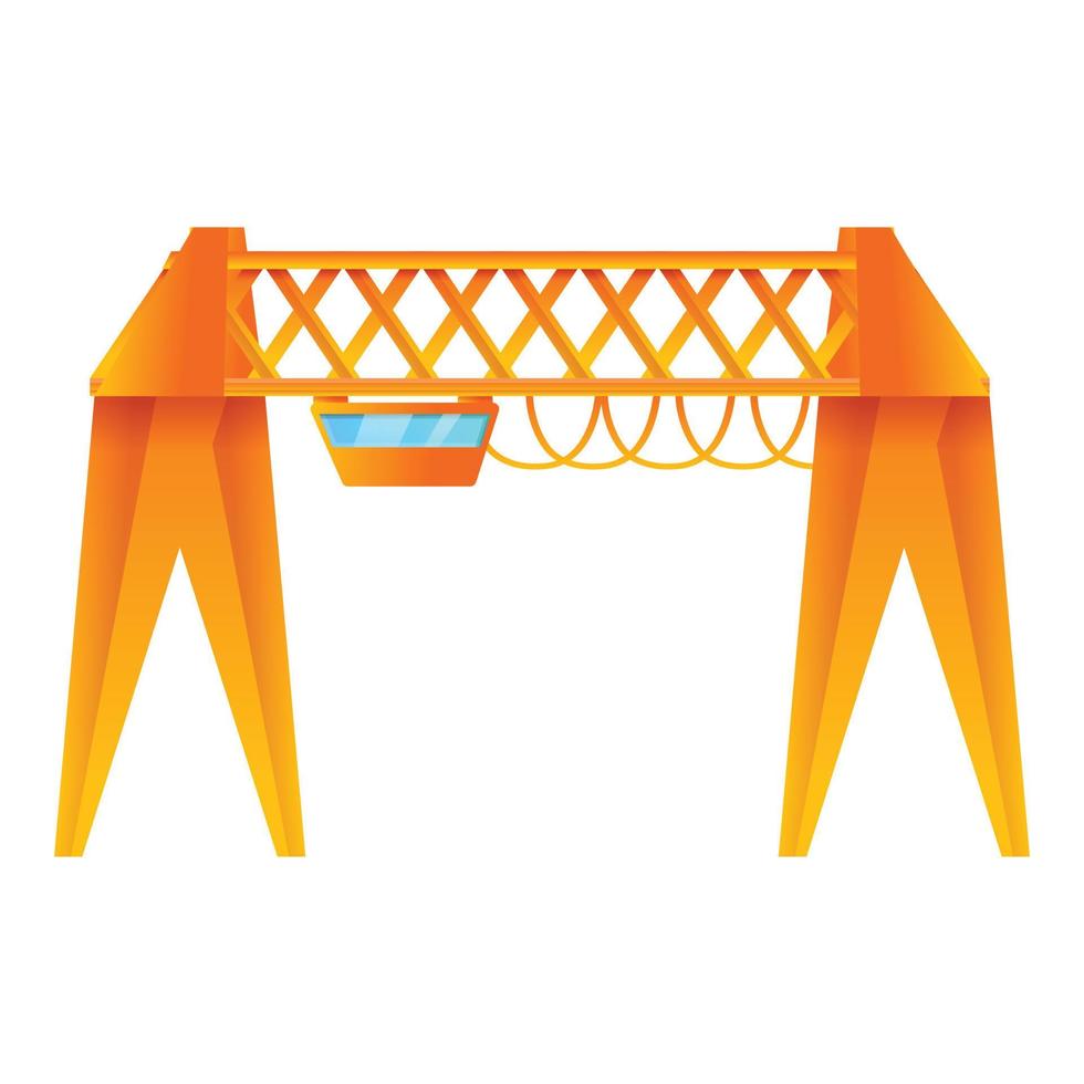 Industrial factory crane icon, cartoon style vector