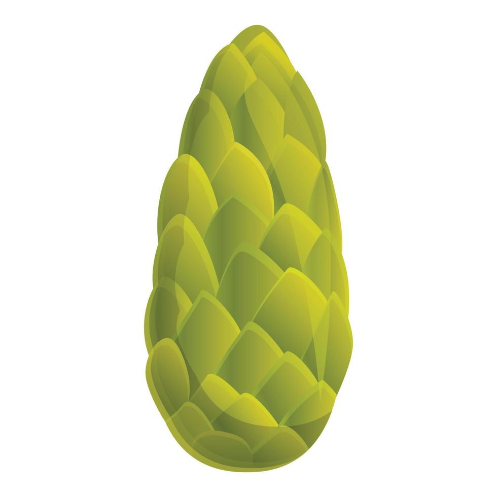 icono de cono de pino verde, estilo de dibujos animados vector
