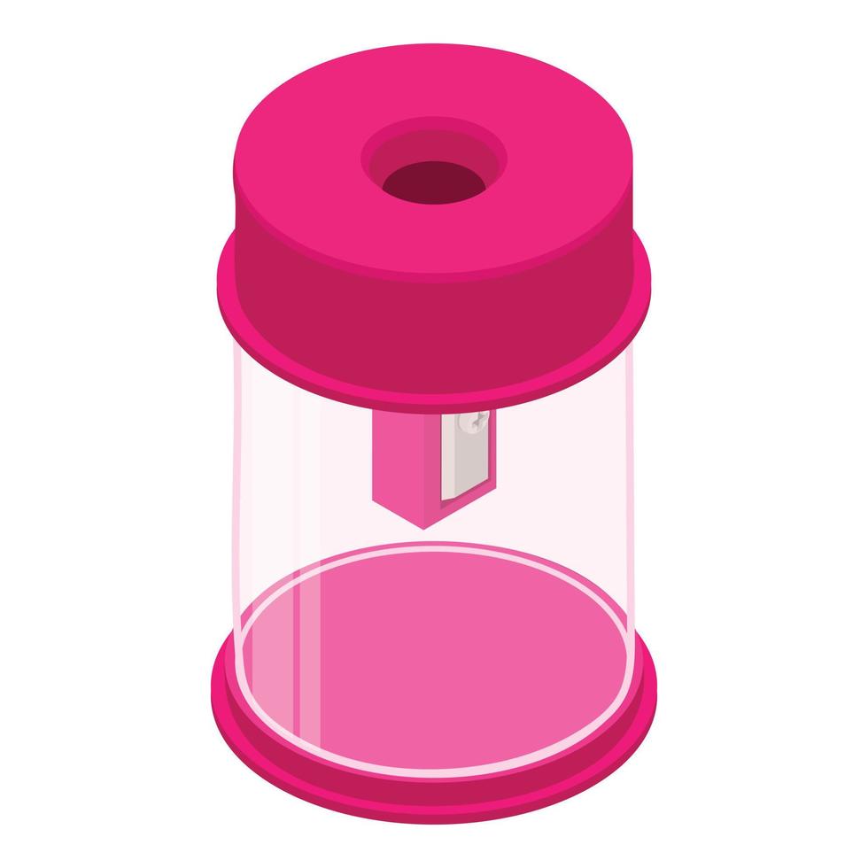 Sharpener cylinder icon, isometric style vector