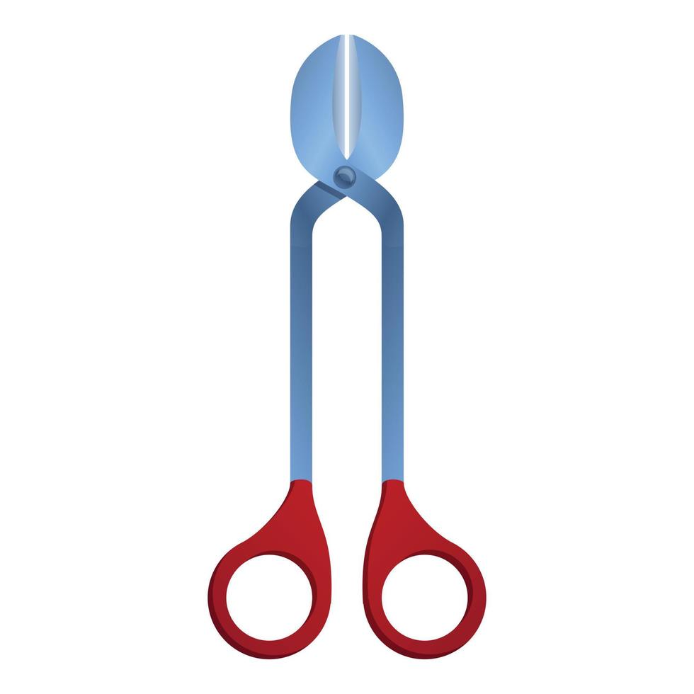 Long scissors icon, cartoon style vector