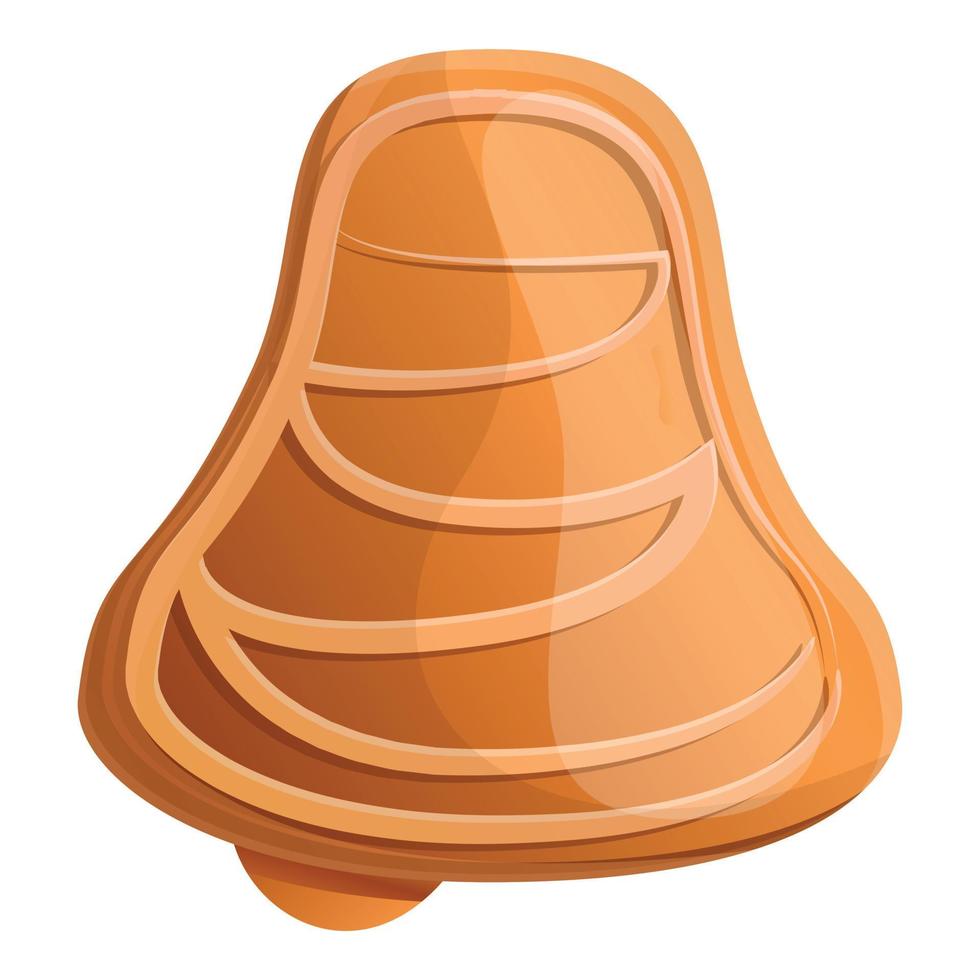 Gingerbread bell icon, cartoon style vector