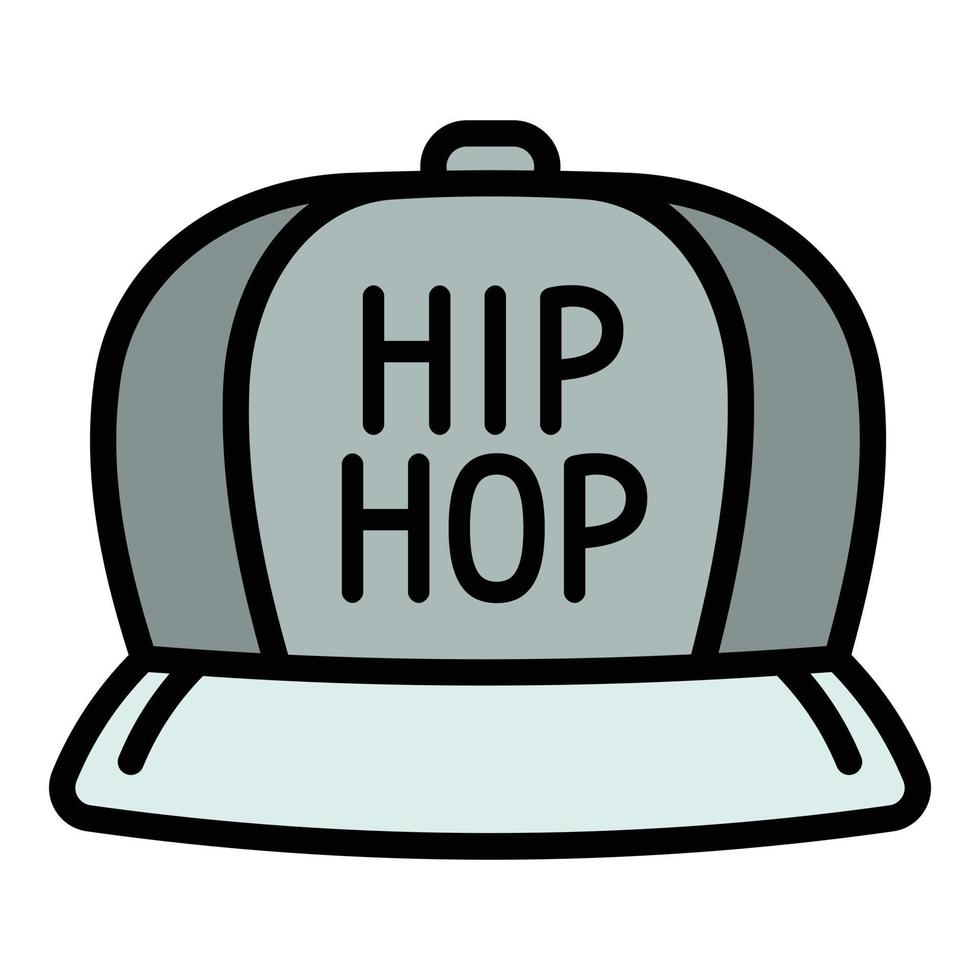 icono de gorra hiphop, estilo de contorno vector