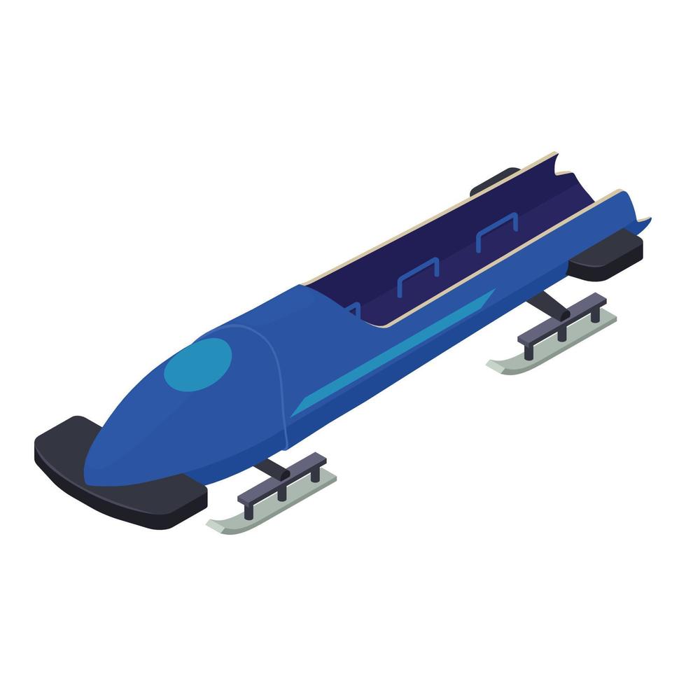 Team bobsleigh icon, isometric style vector