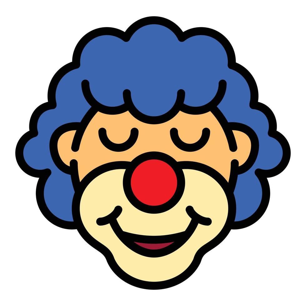 Clown icon, outline style vector