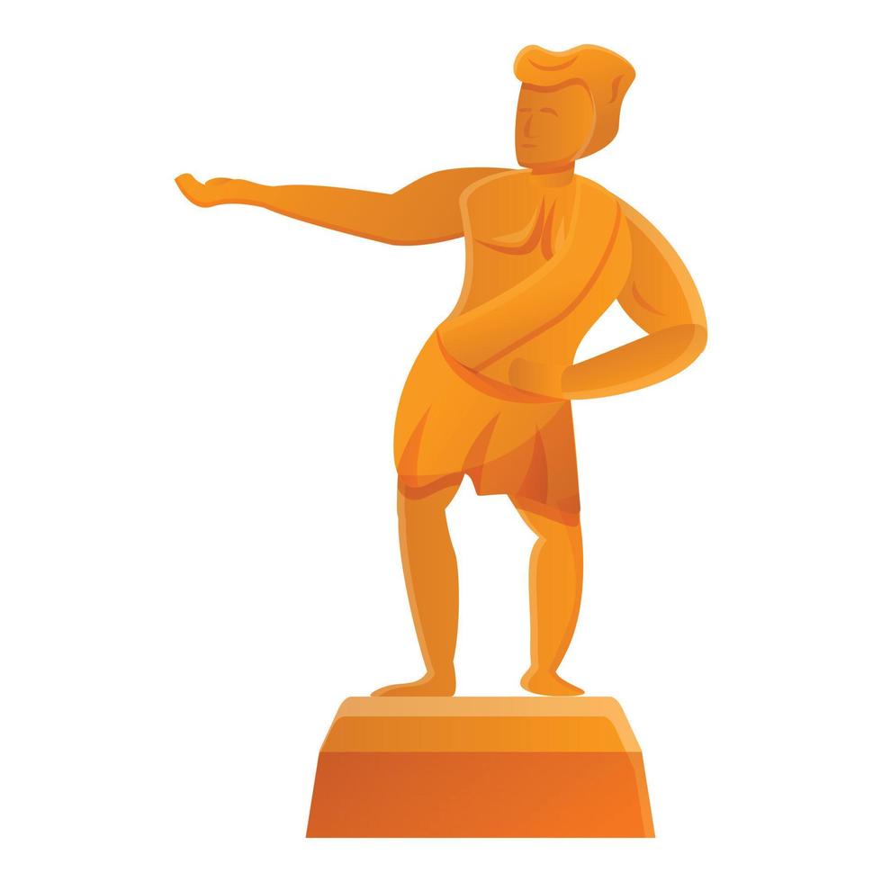Excursion statue icon, cartoon style vector