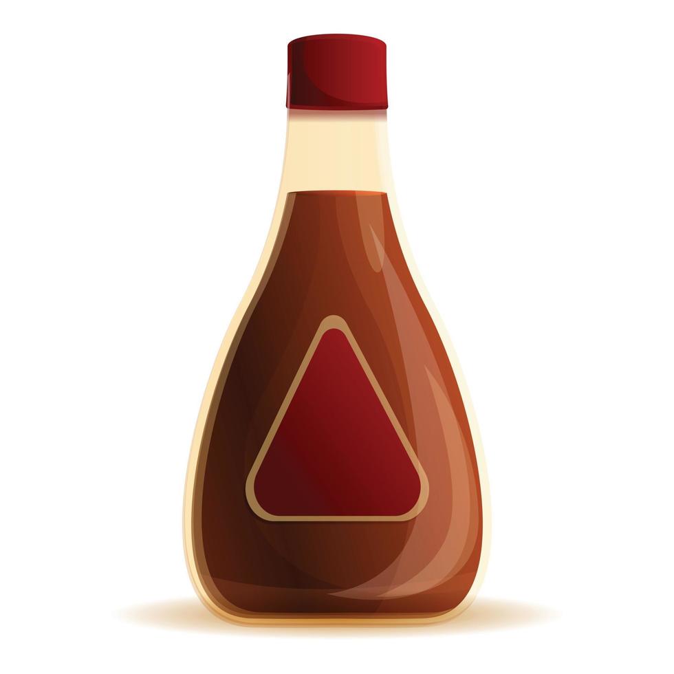 Pepper sauce bottle icon, cartoon style vector