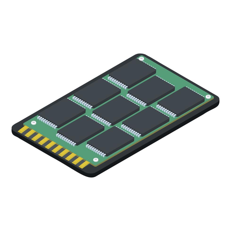 SSD disk icon, isometric style vector