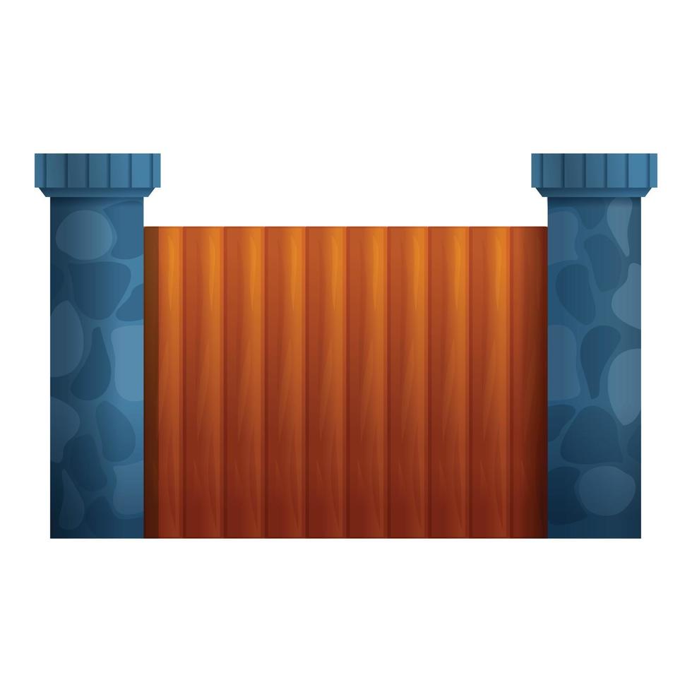 Modern home fence icon, cartoon style vector