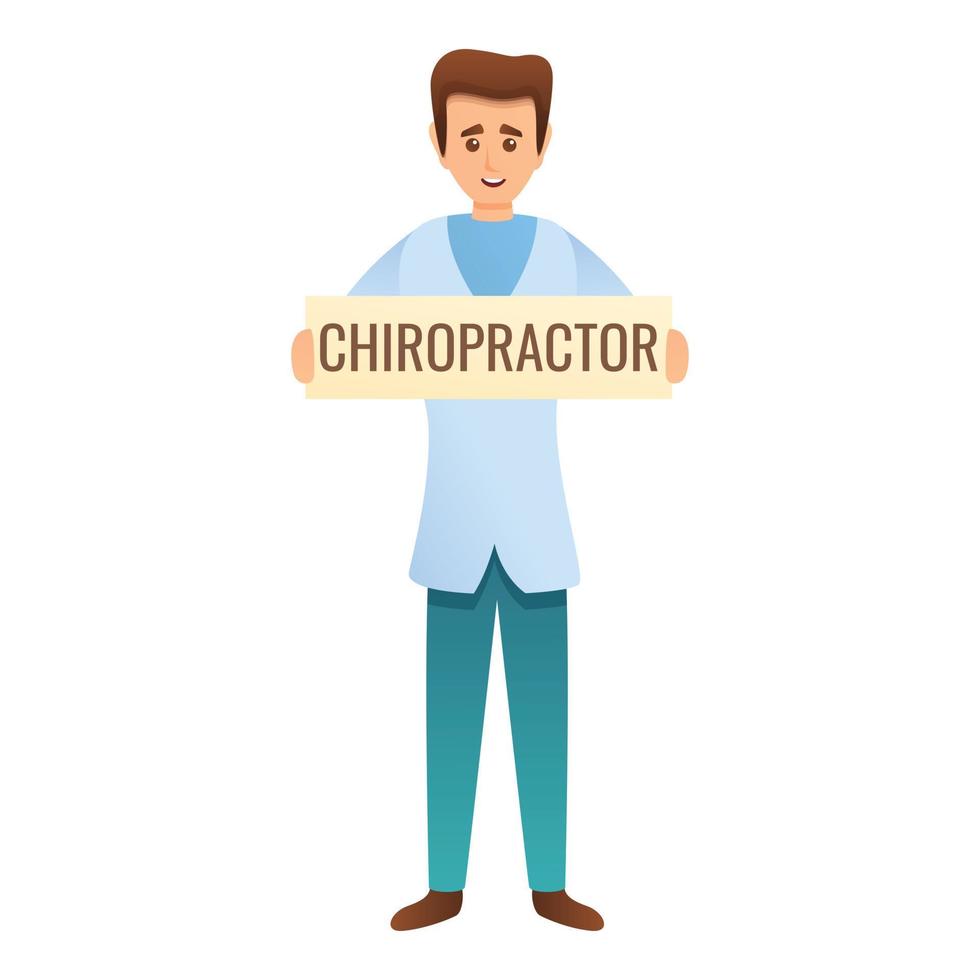 Chiropractor clinic icon, cartoon style vector
