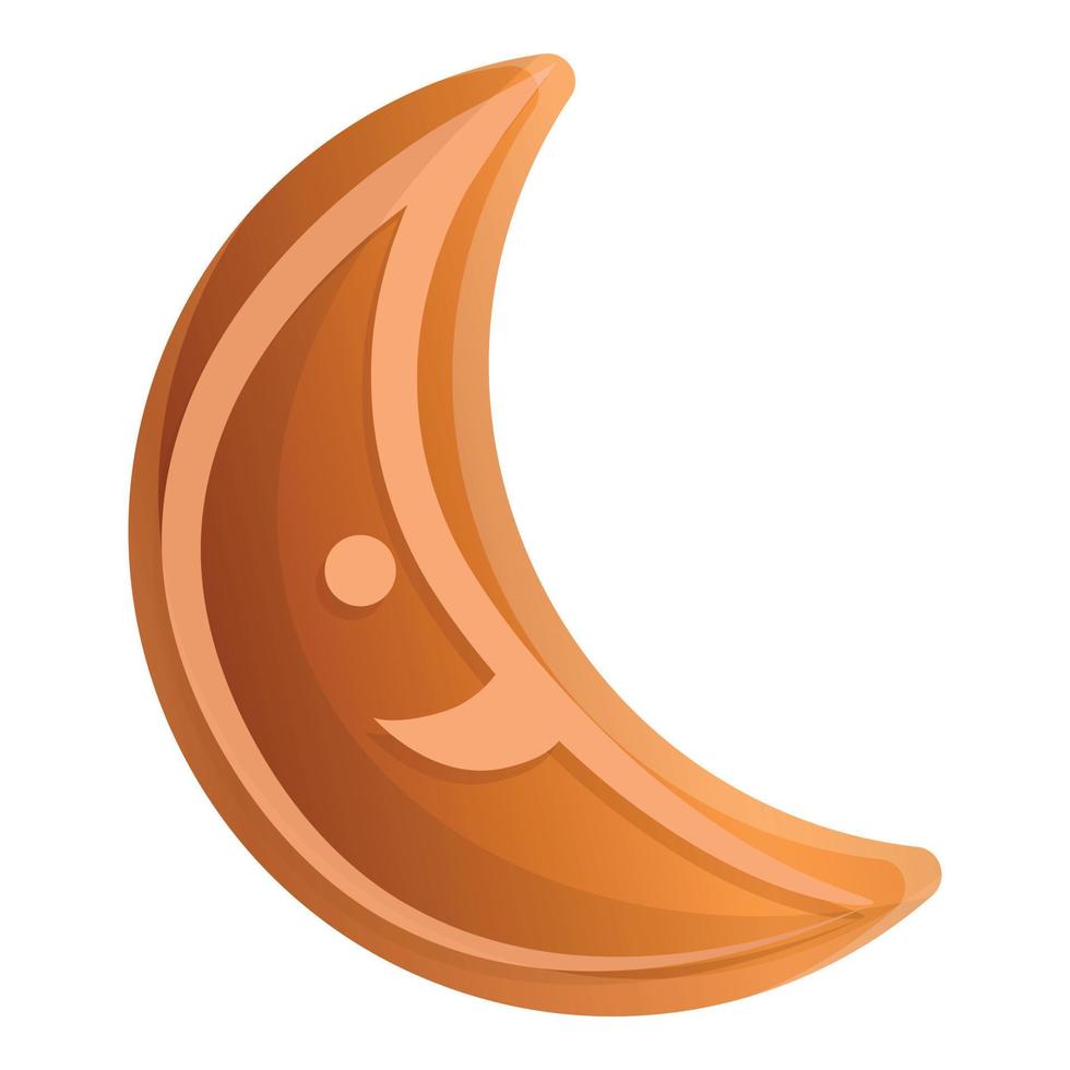 icono de luna de pan de jengibre, estilo de dibujos animados vector