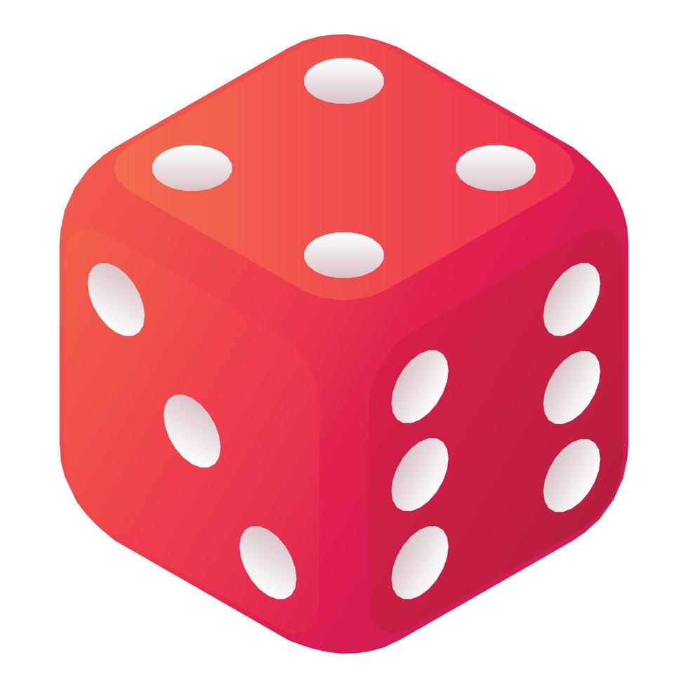 Vegas dice icon, isometric style vector