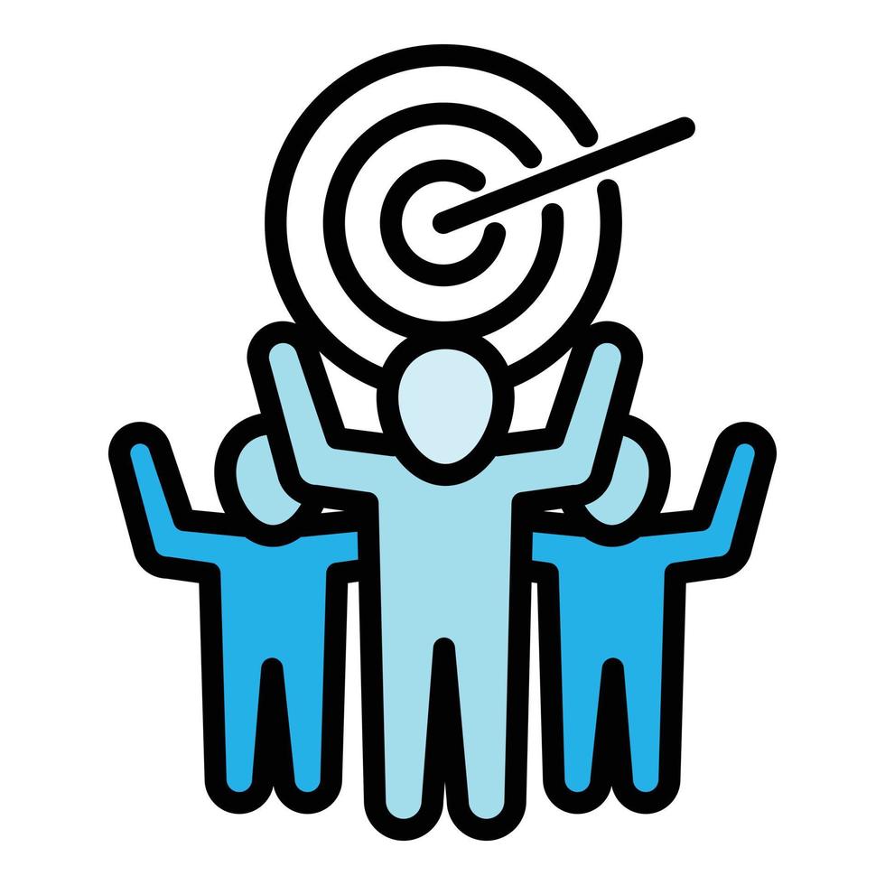 Team target icon, outline style vector