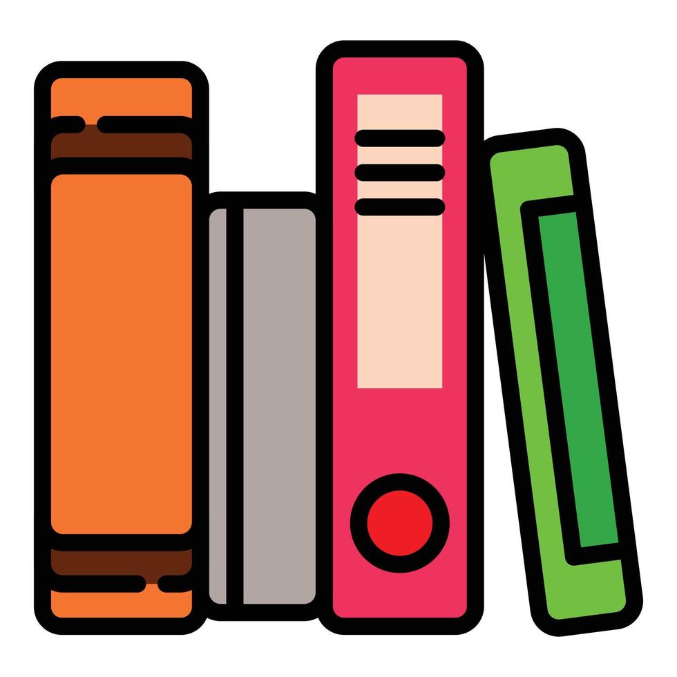 School folders icon, outline style vector