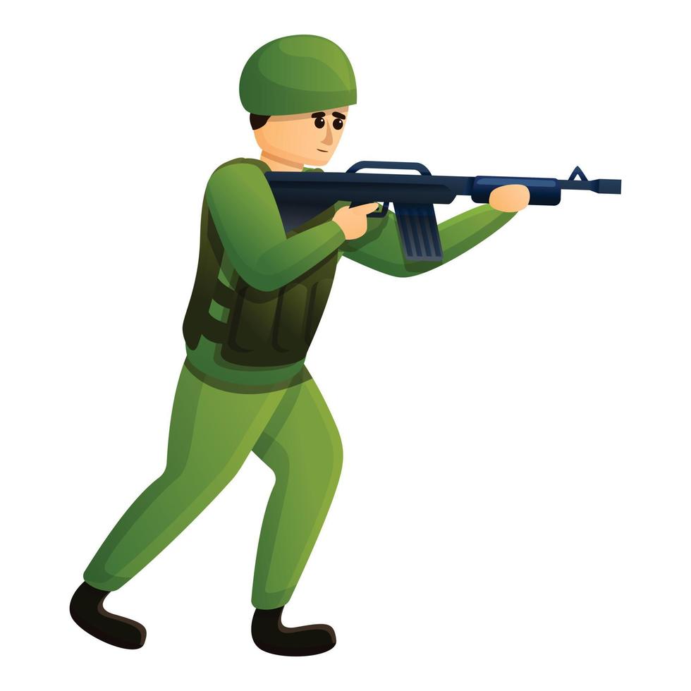 Infantry soldier icon, cartoon style vector