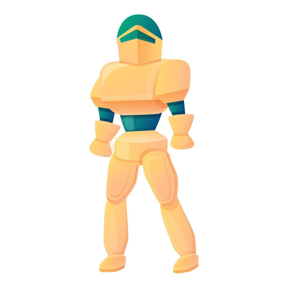 Super guard robot icon, cartoon style vector