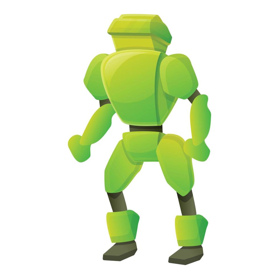 Green robot icon, cartoon style vector