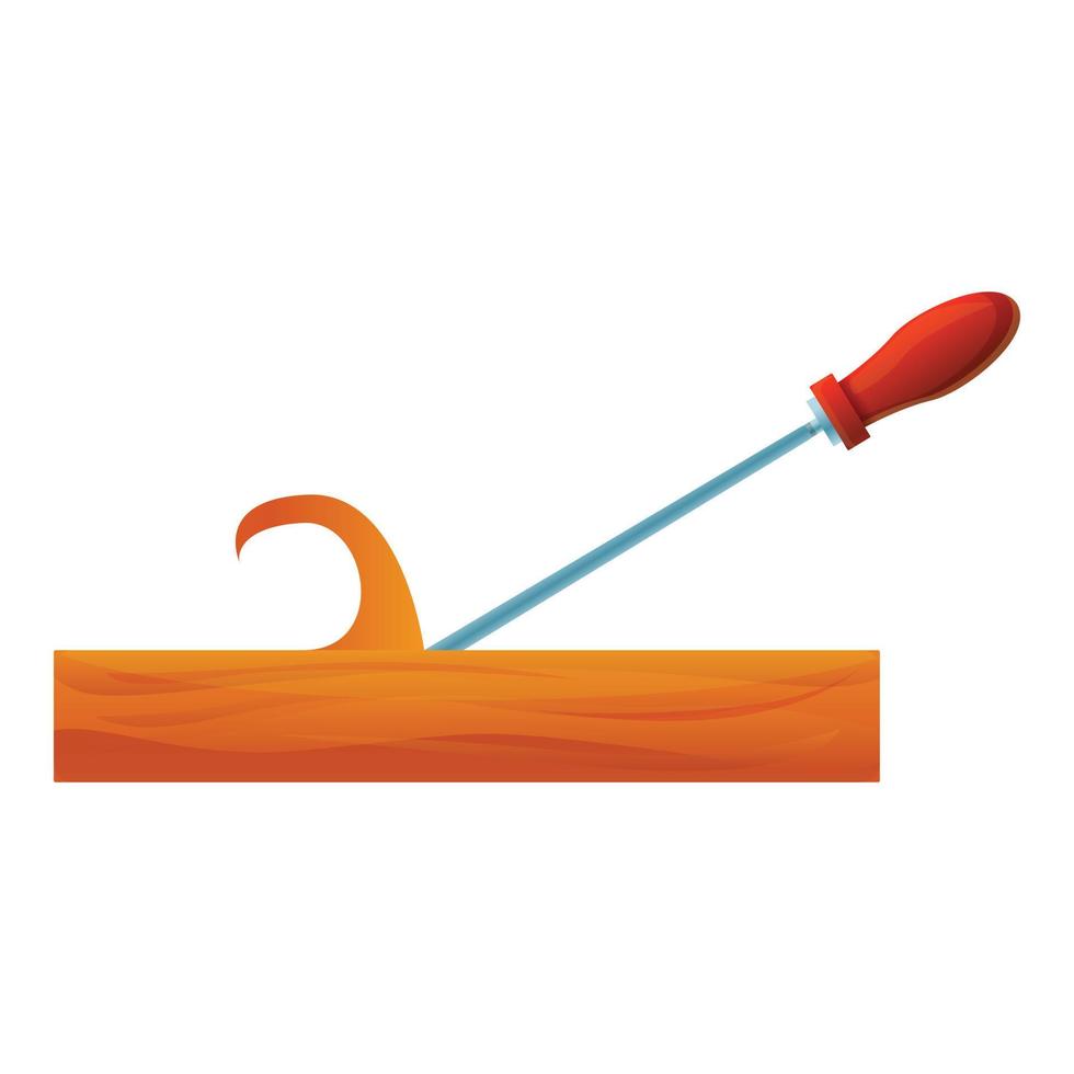 Screwdriver chisel icon, cartoon style vector