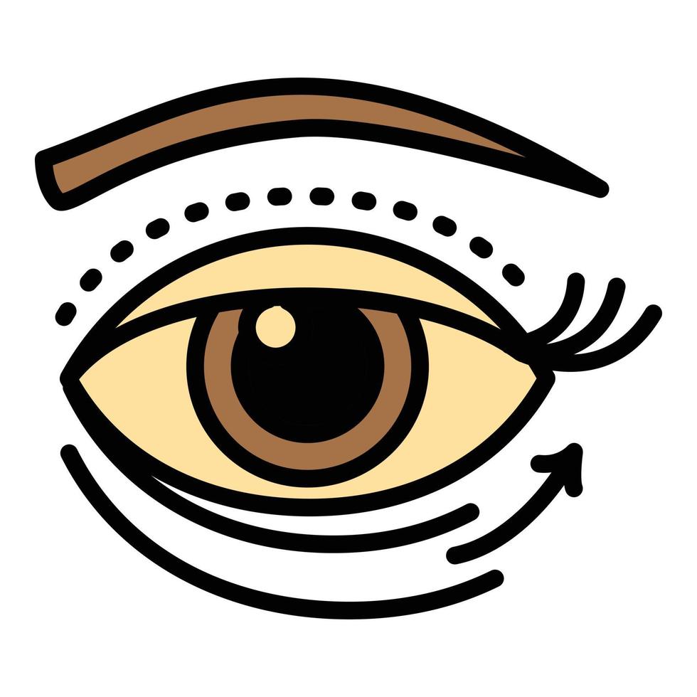 icono facial de levantamiento de ojos, estilo de contorno vector