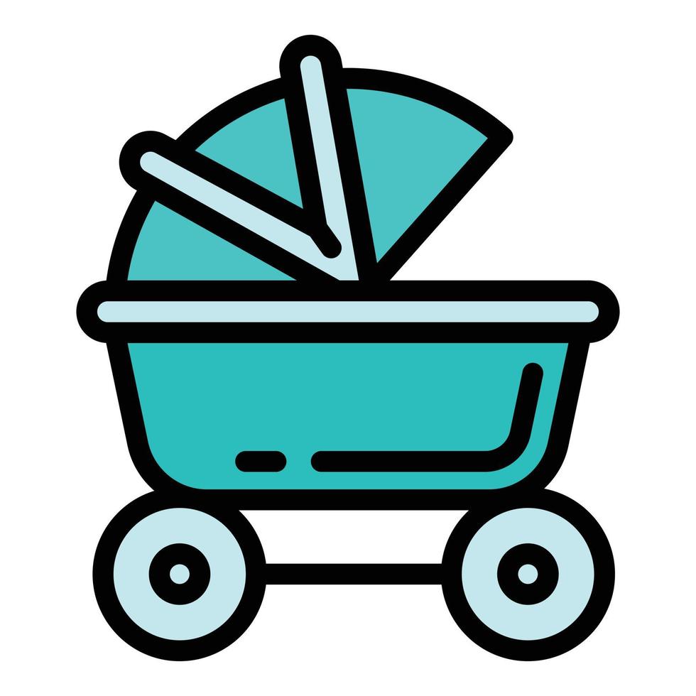 Maternity pram icon, outline style vector