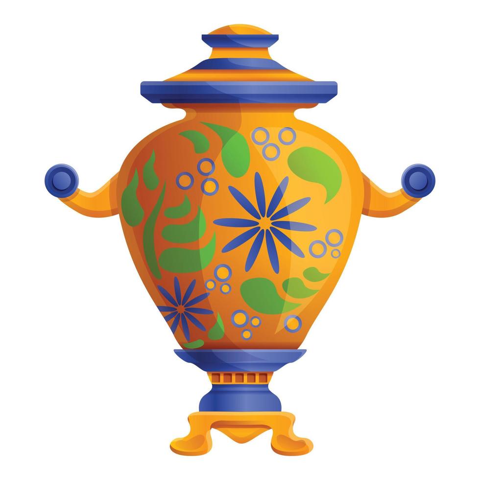 icono de samovar tradicional, estilo de dibujos animados vector