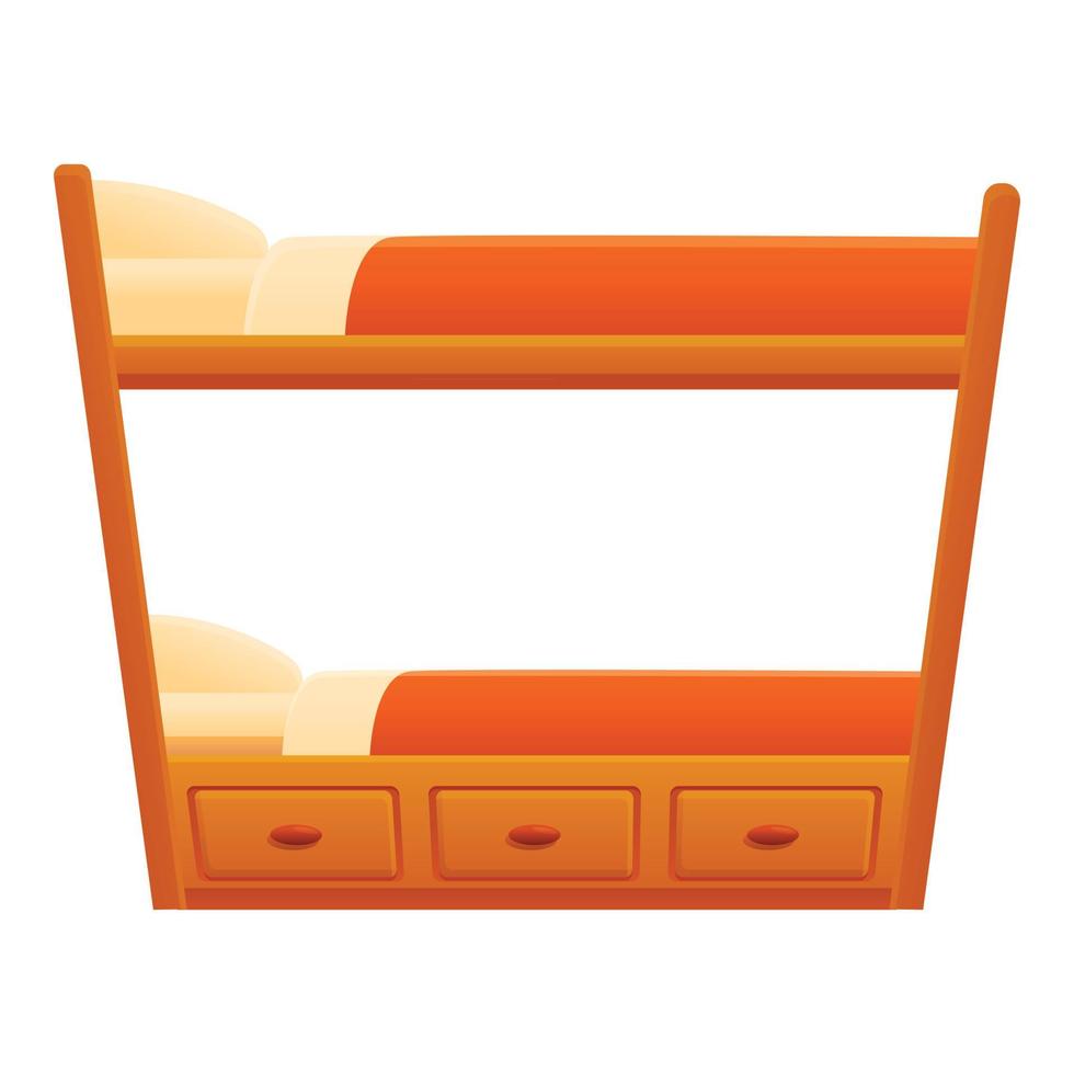 Furniture bunk bed icon, cartoon style vector