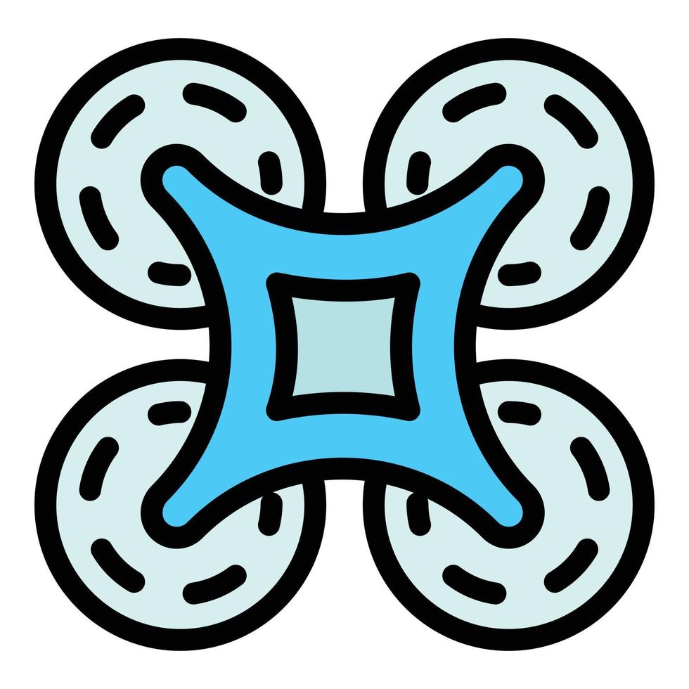 Flying drone icon, outline style vector