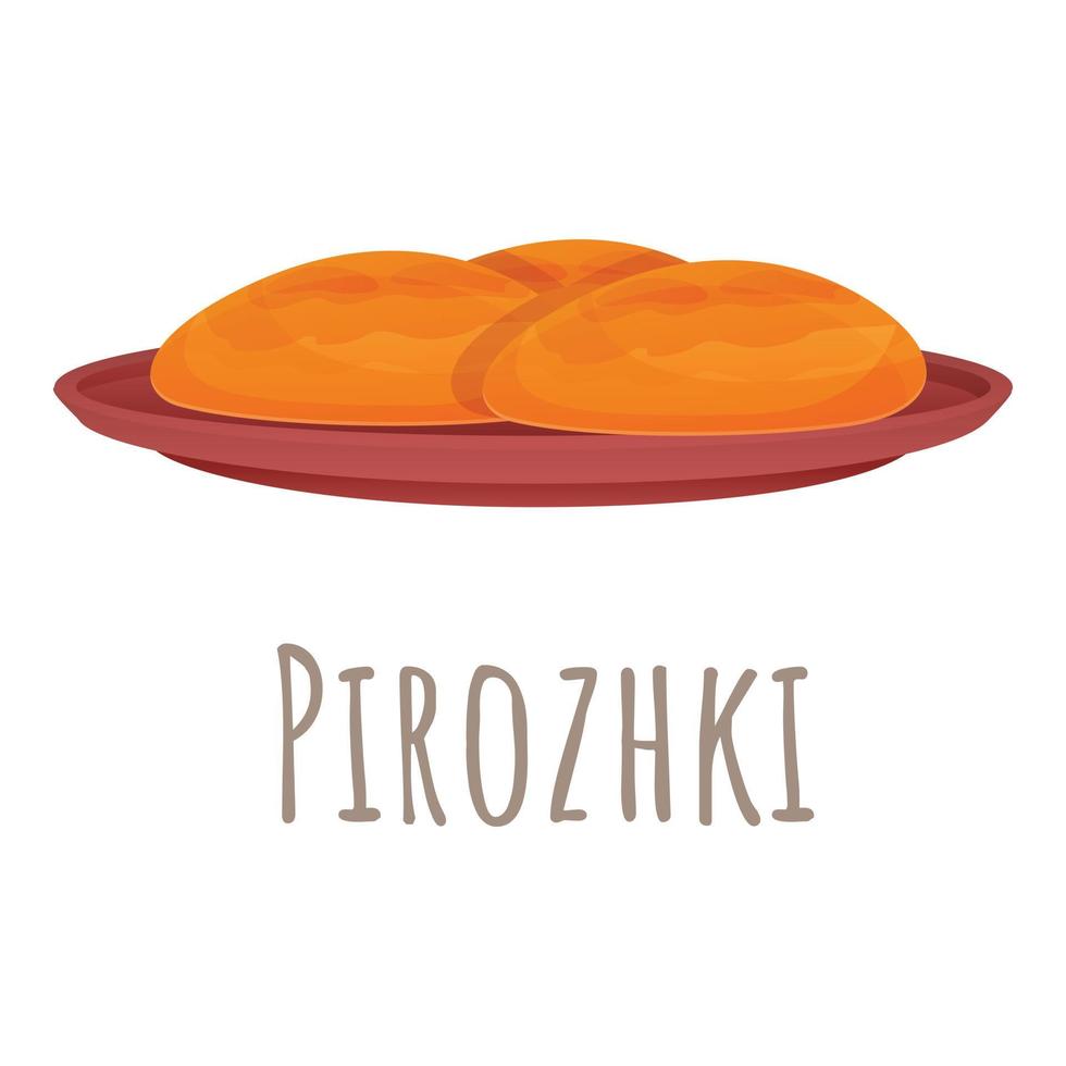 icono de pirozhki, estilo de dibujos animados vector