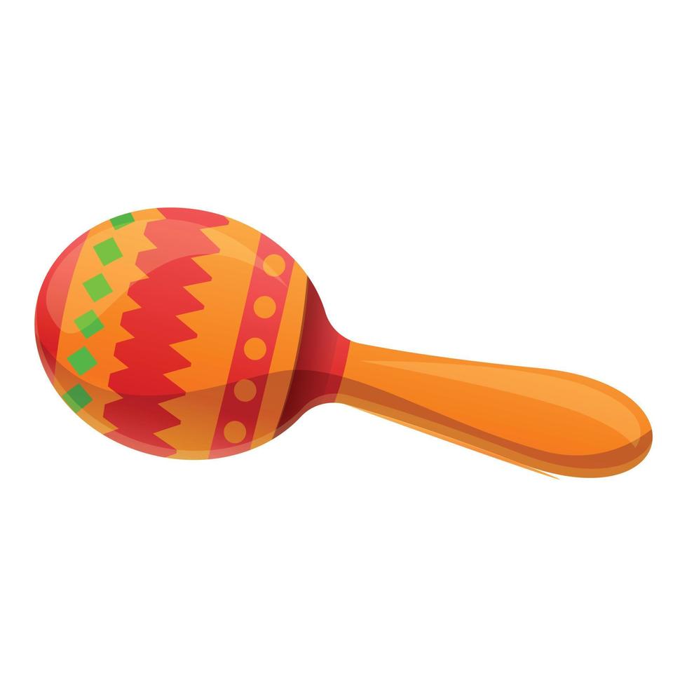 icono de maracas tradicionales, estilo de dibujos animados vector