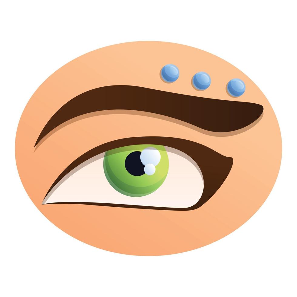 icono de perforación de cejas, estilo de dibujos animados vector