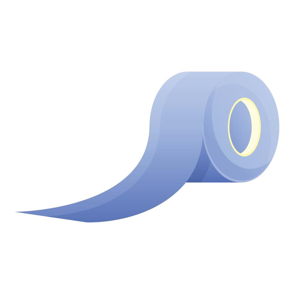 Blue scotch tape icon, cartoon style vector