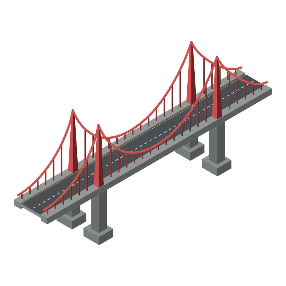 icono de puente de soporte, estilo isométrico vector