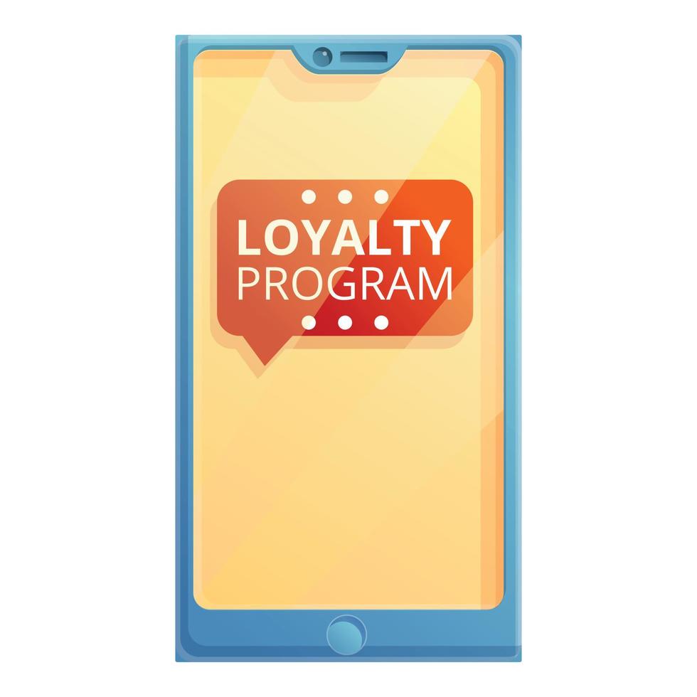 Smartphone loyalty program icon, cartoon style vector