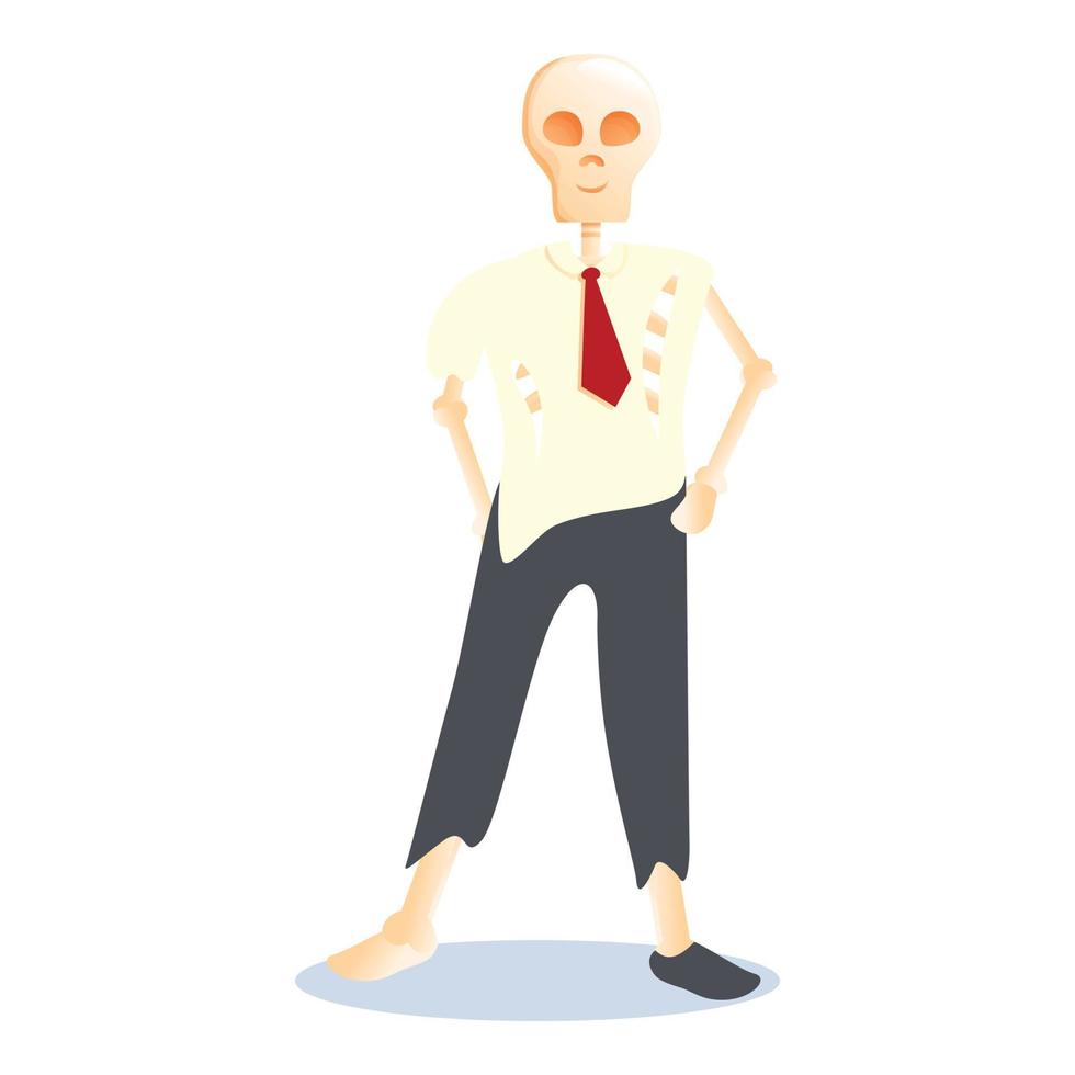 icono de esqueleto de pantalones de camisa, estilo de dibujos animados vector