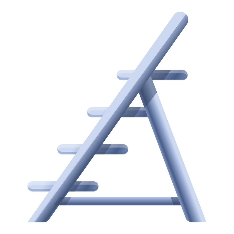 Aluminum ladder icon, cartoon style vector