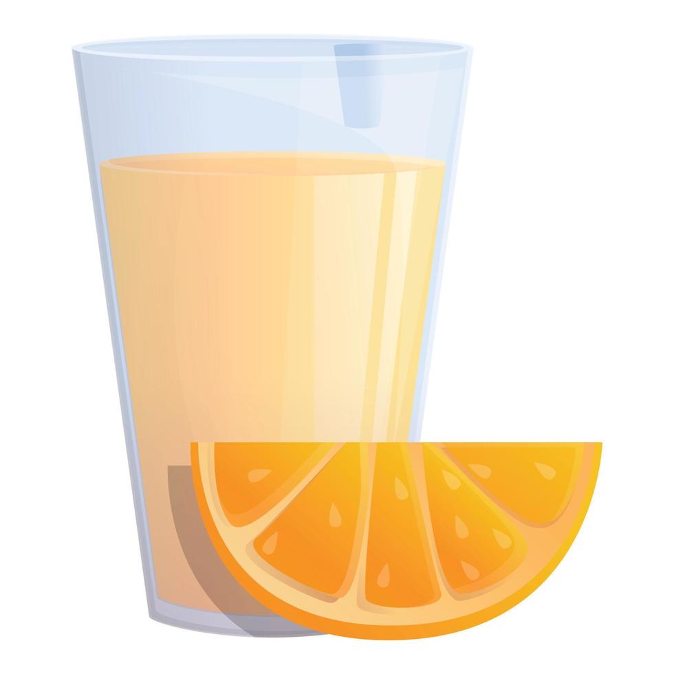 icono de jugo de naranja vitamínico, estilo de dibujos animados vector