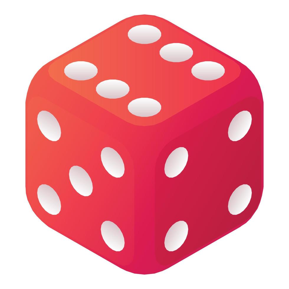 Sport dice icon, isometric style vector