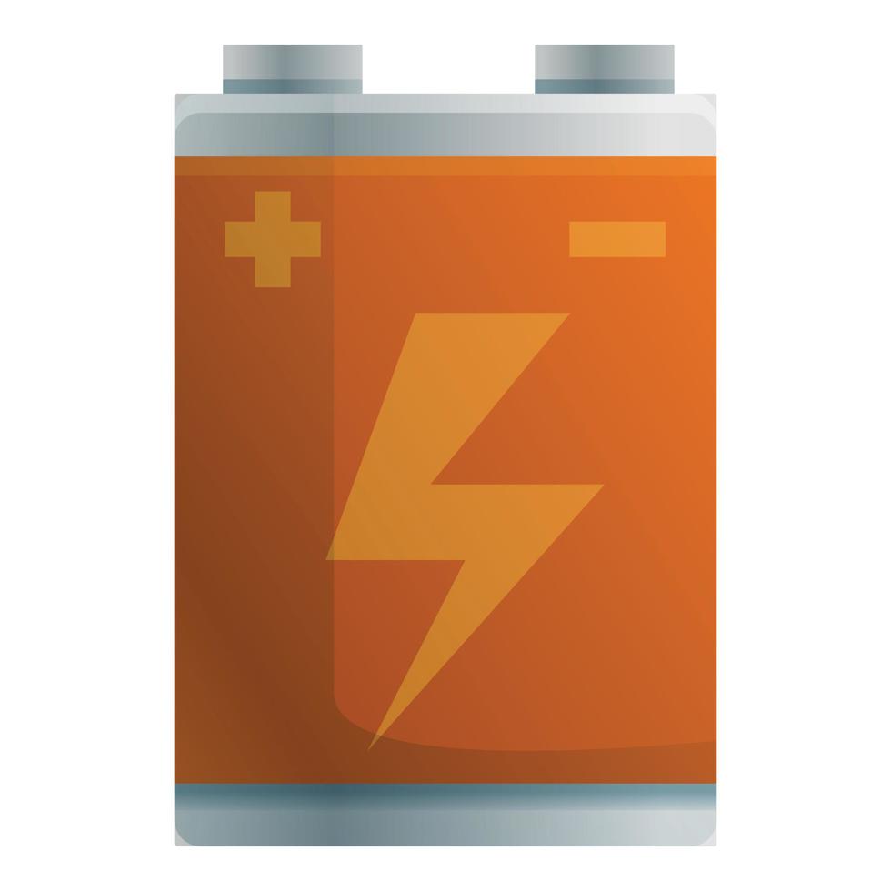 Garbage battery icon, cartoon style vector