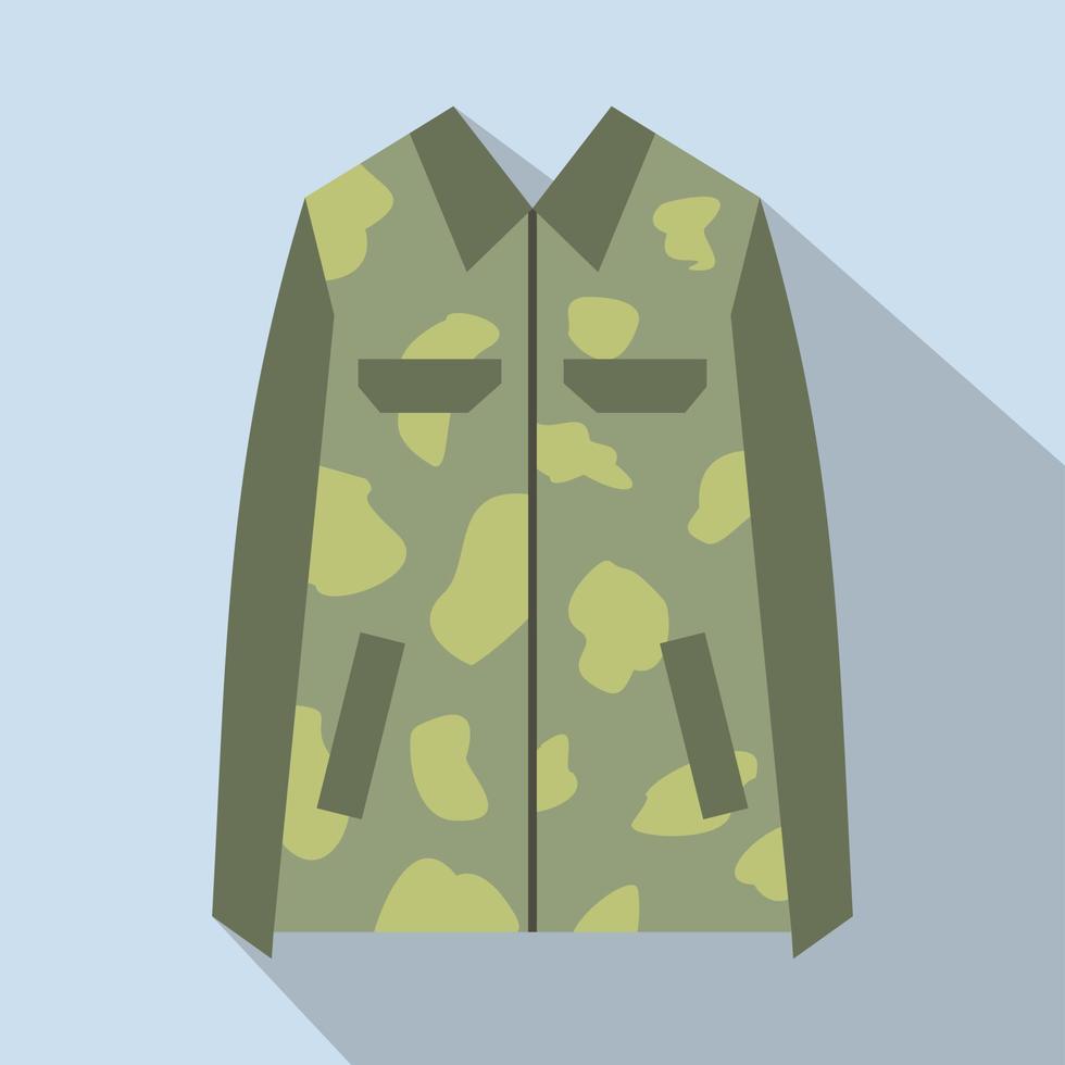 Camouflage jacket flat icon vector
