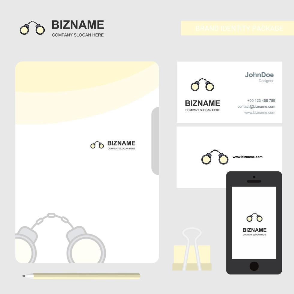 Hand cuffs Business Logo File Cover Visiting Card and Mobile App Design Vector Illustration